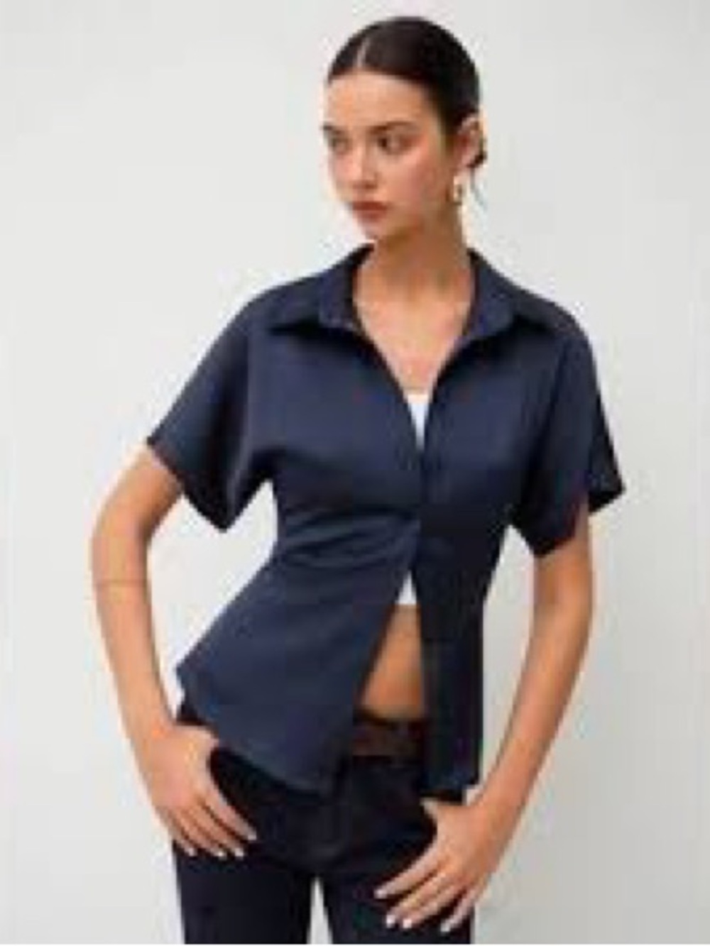 Cider Navy Short-Sleeve Button-Down Shirt